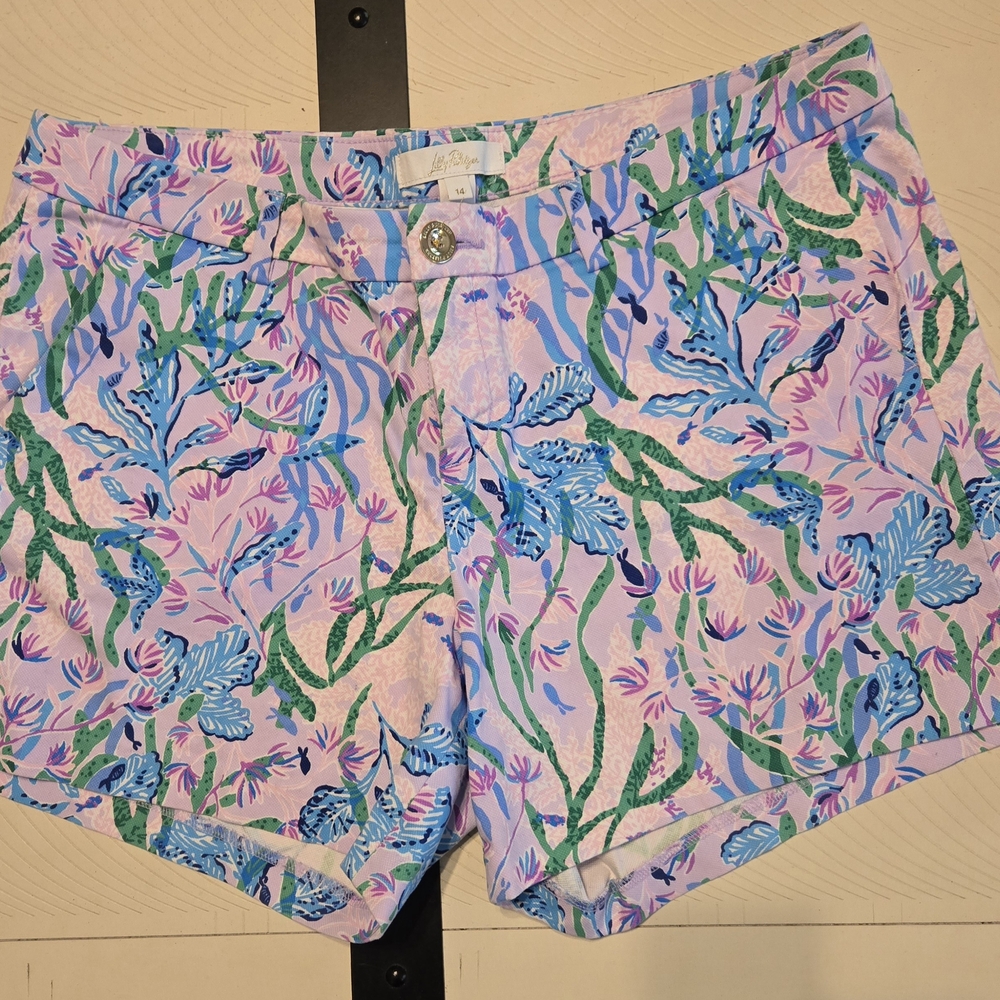 Lilly Pulitzer High Waist Pink and Blue Shorts